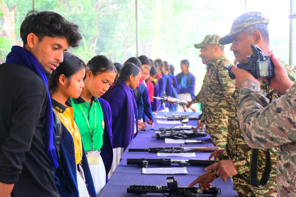 CRPF Exhibition visit by Holy Cross School students